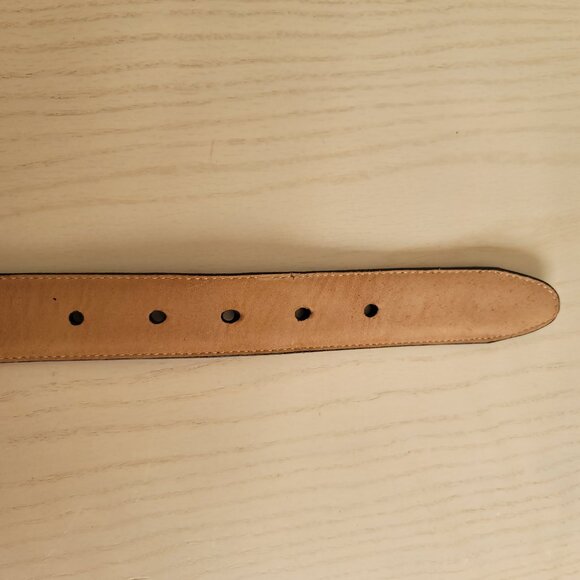 Vintage Brighton 50108 Croc Embossed Brown Leather Brass Buckle Belt Size S - Picture 10 of 14